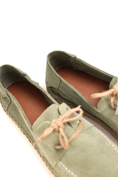 Petra Bağcıklı Avokado Süet Deri Espadril