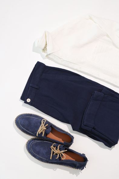 Kael Beyaz Lacivert Kombin