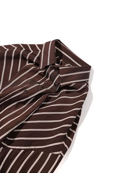 Tyre Çizgili Kahve Gömlek