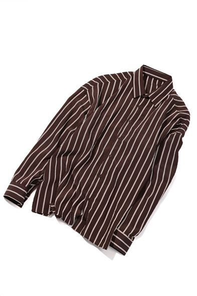 Tyre Çizgili Kahve Gömlek