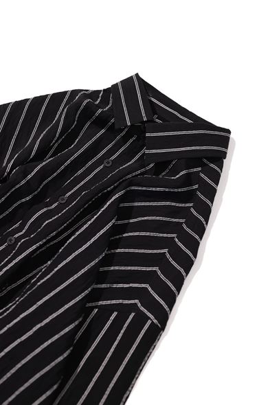 Tyre Çizgili Siyah Gömlek