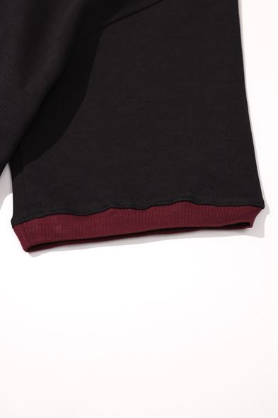 Axis Siyah Bordo Oversize %100 Pamuk Tshirt