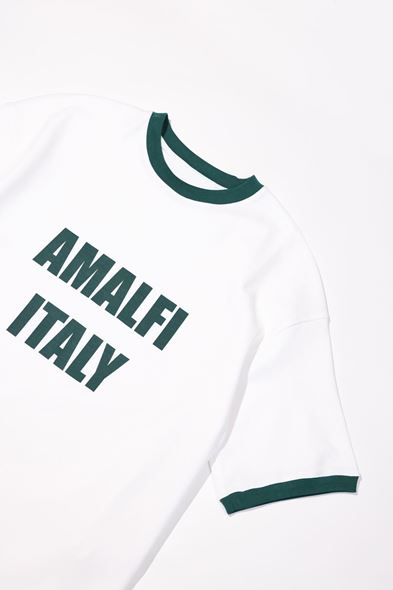 Axis Beyaz Yeşil Oversiz Tshirt