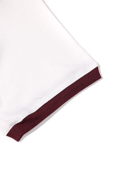 Axis Beyaz Bordo Oversize %100 Pamuk Tshirt