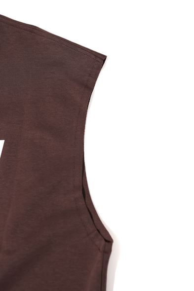 Zero-Seven Kahve Oversize Kolsuz %100 Pamuk Tshirt