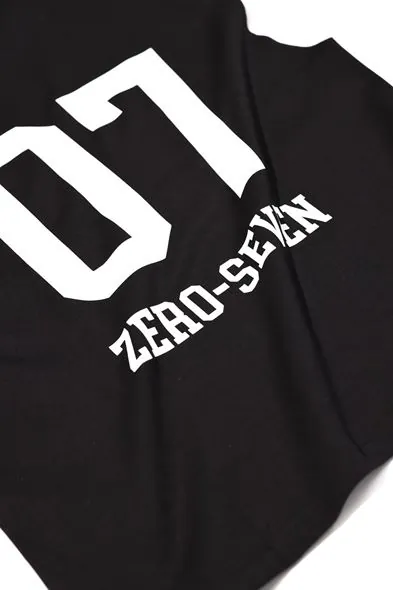 Zero-Seven Siyah Oversize Kolsuz %100 Pamuk Erkek Tshirt