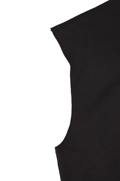Zero-Seven Siyah Oversize Kolsuz %100 Pamuk Erkek Tshirt
