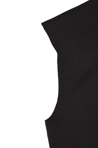 Zero-Seven Siyah Oversize Kolsuz %100 Pamuk Tshirt