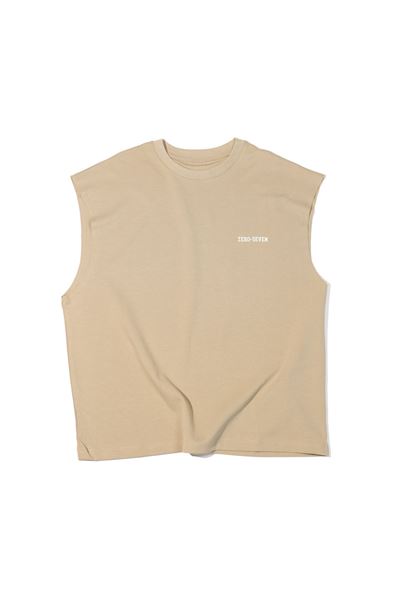 Zero-Seven Haki Oversize Kolsuz %100 Pamuk Tshirt