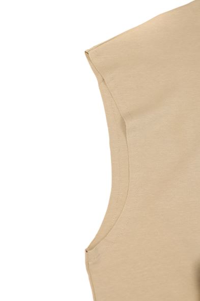 Zero-Seven Haki Oversize Kolsuz %100 Pamuk Tshirt