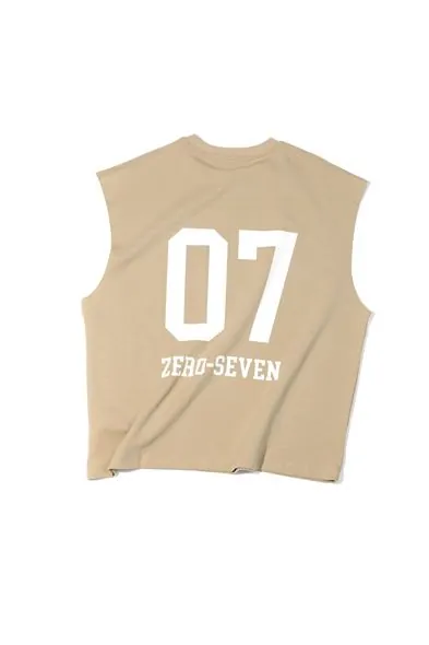 Zero-Seven Haki Oversize Kolsuz %100 Pamuk Erkek Tshirt