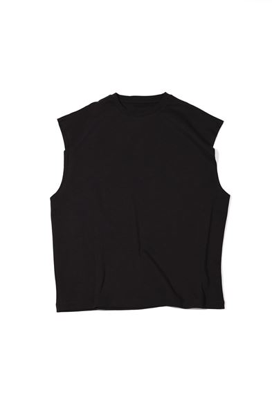 Raen Siyah Oversize Kolsuz %100 Pamuk Tshirt