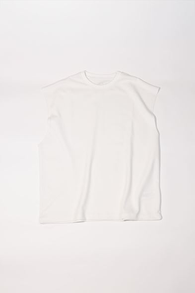 Raen Beyaz Oversize Kolsuz %100 Pamuk Tshirt