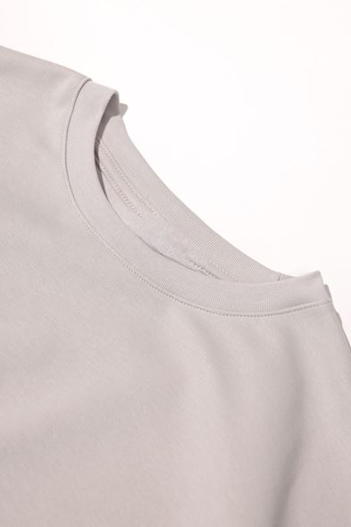 Raen Gri Oversize Kolsuz %100 Pamuk Tshirt
