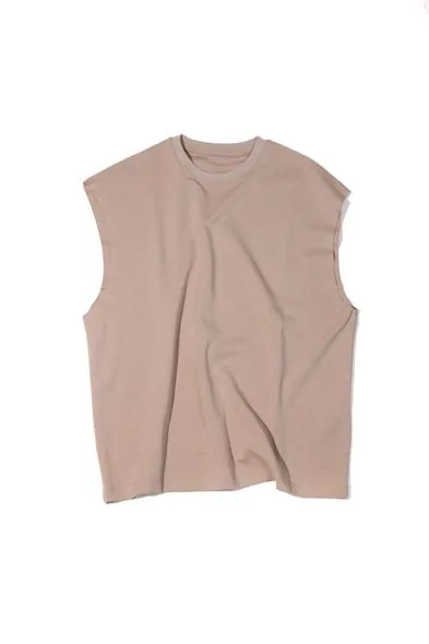 Raen Kahve Oversize Kolsuz %100 Pamuk Erkek Tshirt