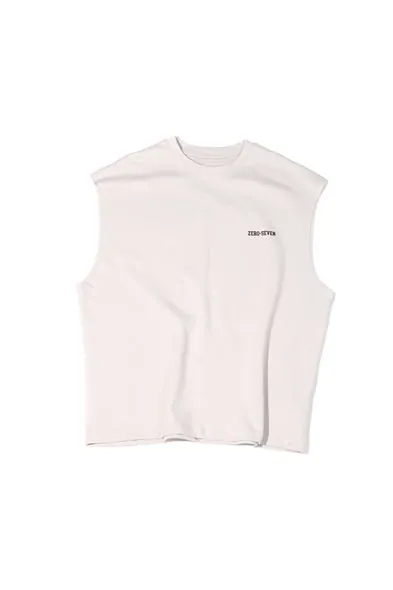 Zero-Seven Gri Oversize Kolsuz %100 Pamuk Erkek Tshirt