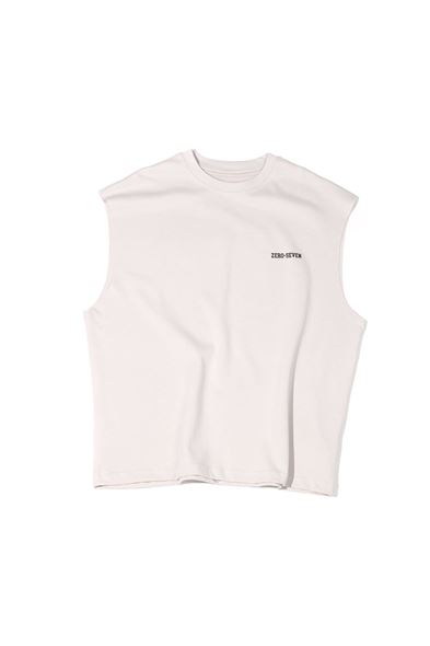 Zero-Seven Gri Oversize Kolsuz %100 Pamuk Tshirt