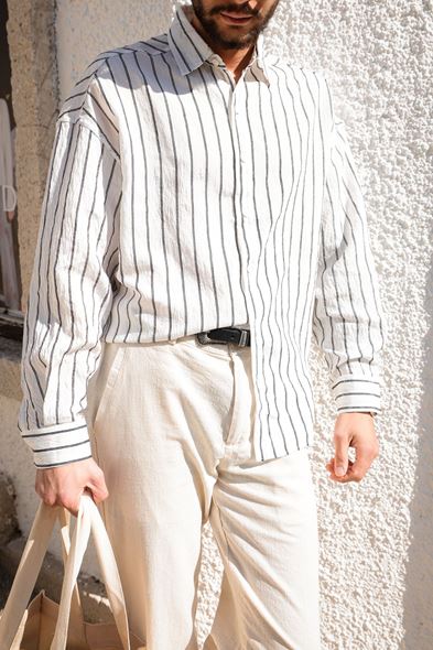 Tyre Çizgili Beyaz Gömlek