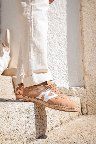 Zakintos Hakiki Deri Bej Erkek Espadril