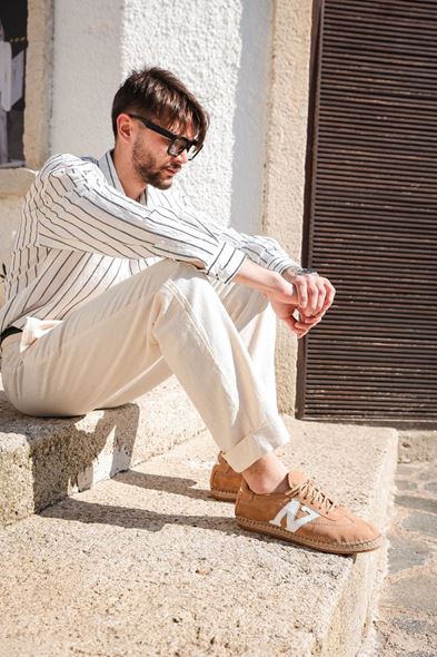 Zakintos Hakiki Deri Bej Espadril