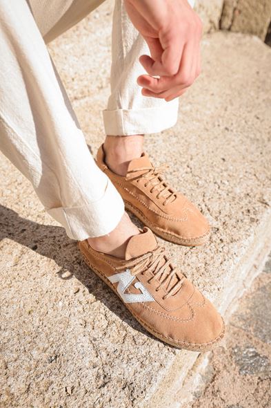 Zakintos Hakiki Deri Bej Espadril