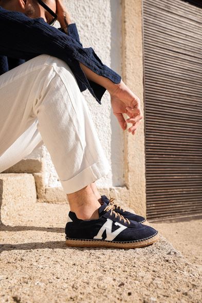 Zakintos Hakiki Deri Lacivert Espadril