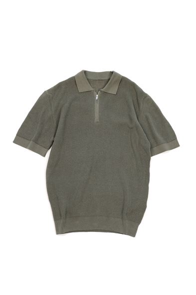 Lave Haki Fermuarlı Triko Tshirt