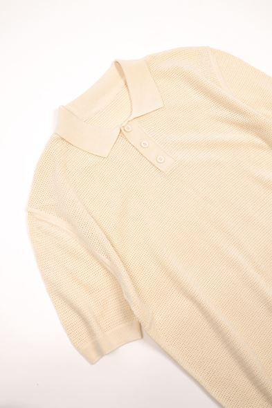 Rimo Bej Düğmeli Triko Tshirt