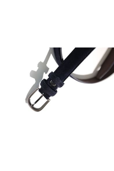 Moriva Lacivert Süet Deri Kemer