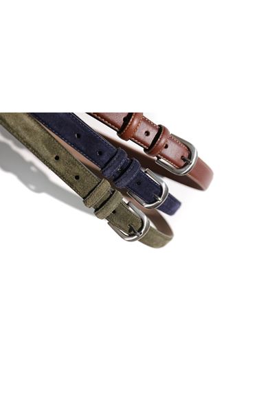 Moriva Lacivert Süet Deri Kemer