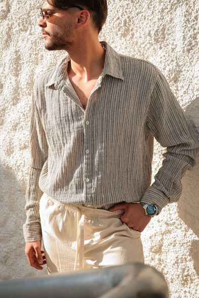 Tayland Siyah Çizgili Gömlek