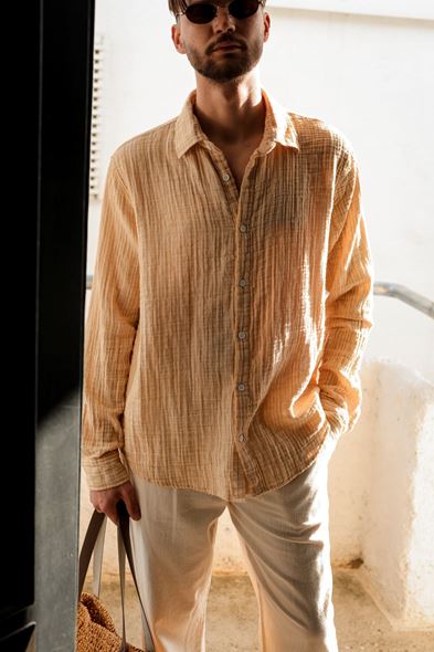 Tayland Hardal Çizgili Gömlek 