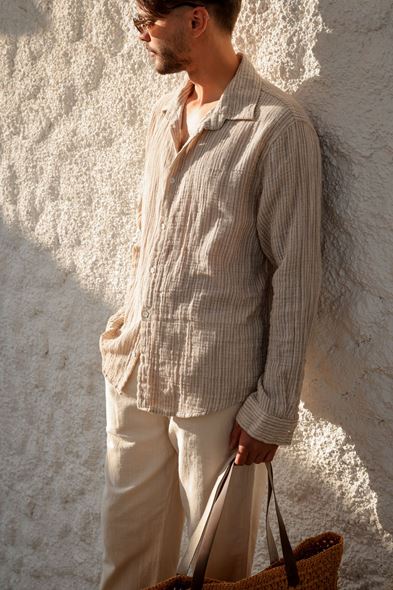 Tayland Kahve Çizgili Gömlek