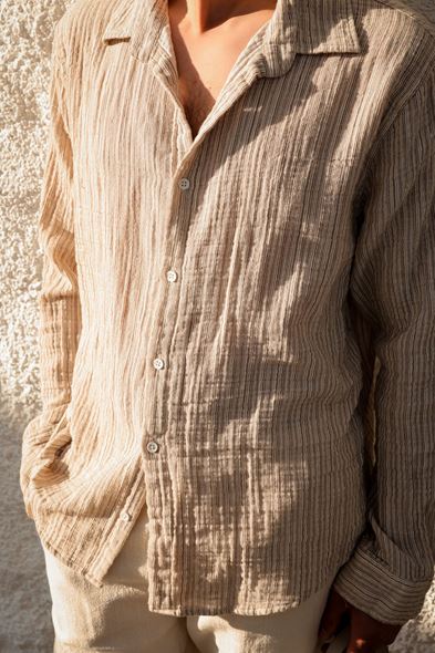 Tayland Kahve Çizgili Gömlek