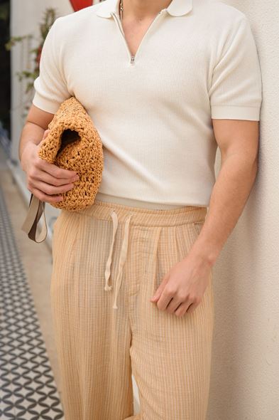 Krabi Hardal Çizgili Pantolon