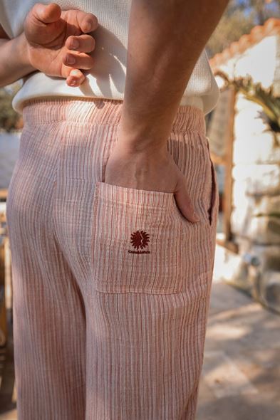 Krabi Kiremit Çizgili Pantolon