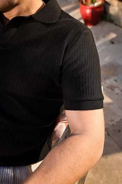 Talvo Siyah Triko Erkek Tshirt