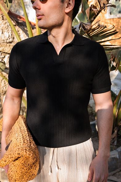 Talvo Siyah Triko Erkek Tshirt