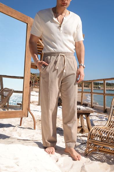 Telar Koyu Bej Pantolon