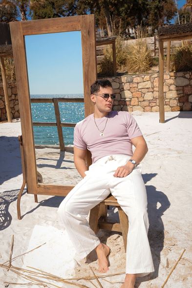 Briss Lila Bisiklet Yaka Triko Tshirt