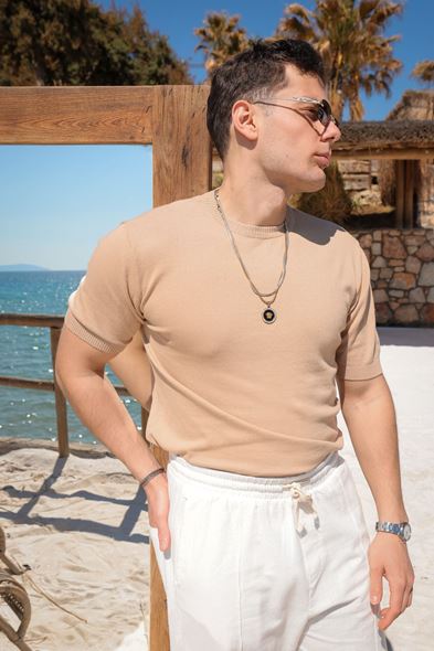 Briss Bej Bisiklet Yaka Triko Tshirt