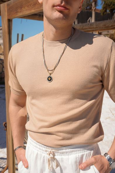 Briss Bej Bisiklet Yaka Triko Tshirt