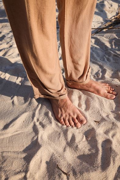 Santurino Duble Paça Taba Keten Pantolon