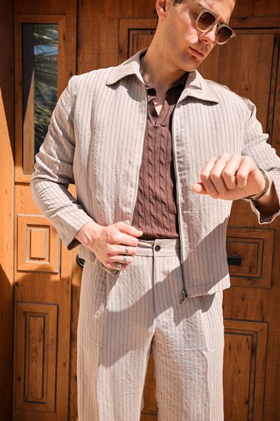 Lumen Bej Fermuarlı Ceket