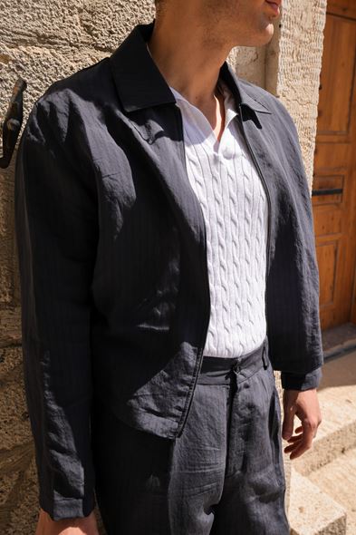 Lumen Lacivert Fermuarlı Ceket