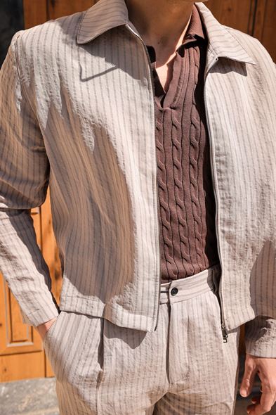 Lumen Bej Fermuarlı Ceket