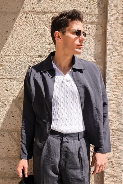 Lumen Lacivert Fermuarlı Ceket