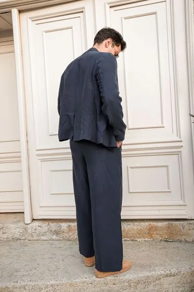 Lucia Lacivert Regular Fit Erkek Ceket ve Baggy Erkek Pantolon Takım