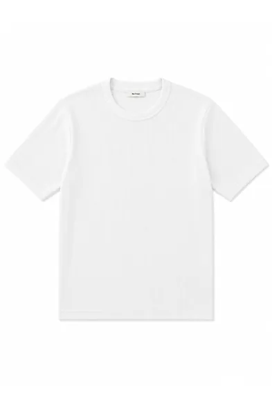 Tavia Beyaz Bisiklet Yaka %100 Pamuk Erkek Tshirt
