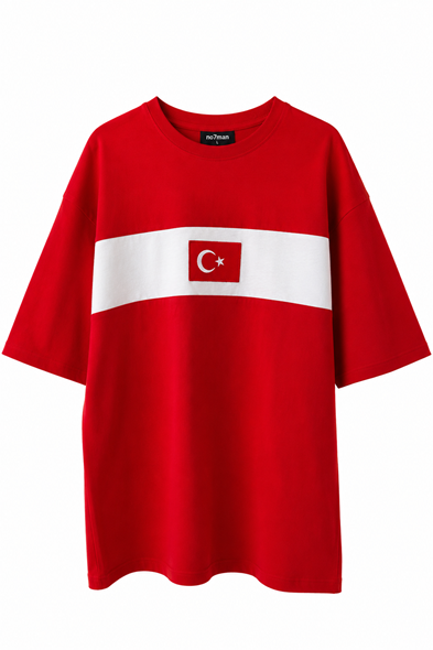 Türkiye Kırmızı Beyaz Pamuklu Tshirt